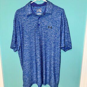 Under Armour HeatGear Bright Blue Polo - Size XL - Loose Fit - heatgear